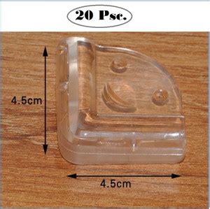 TAG ON Table Edge Corner Protector Clear Flexible Rubber Pack of 20 ...