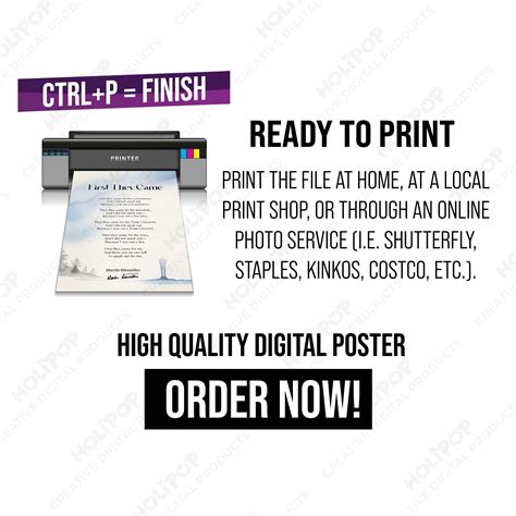 First They Came Poem Wall Art | Watercolor Illustrated Martin Niemöller ...