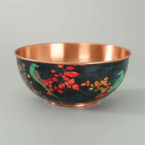 Buy INDIA CIRCUS Parrots of the Night Copper Printed Serving Bowl - 1 ...