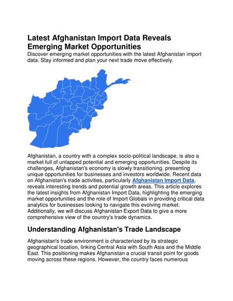 PPT - Latest Afghanistan Import Data Reveals Emerging Market Opportunities PowerPoint ... - imports of afghanistan