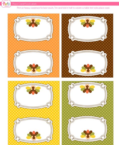 Thanksgiving Place Card Templates - Detrester.com
