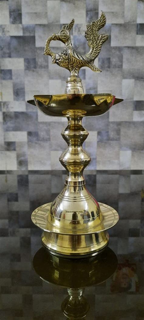 Buy BulkySanta Pure Brass Kerala Fancy Chirag Diya | Peacock Diya ...