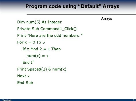 Image result for Visual Basic Array Code