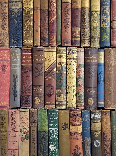Antique victorian 1800s early 1900s books with ornate covers and spines ...