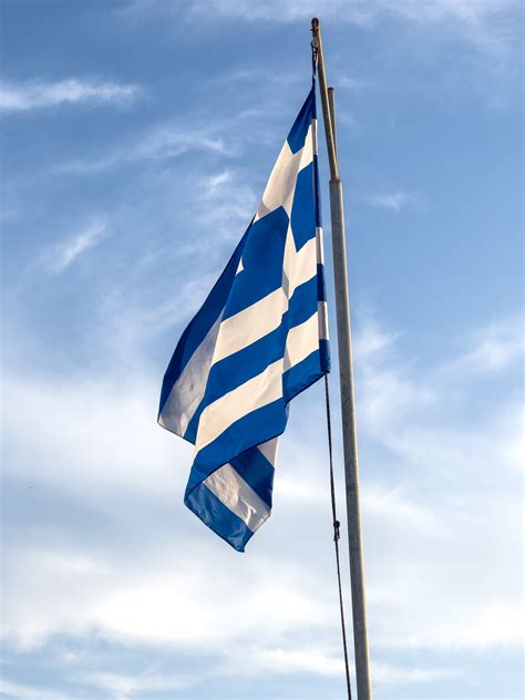 Greek Flag And Sky Free Stock Photo - Public Domain Pictures