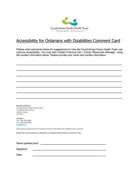 Image result for Comment Card Template