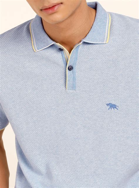 Buy Scuba Blue Polo | Casual Blue Structure Shirts for Men Online | Andamen