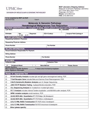 Fillable Online path upmc Molecular & Genomic Pathology Laboratory Fax ...