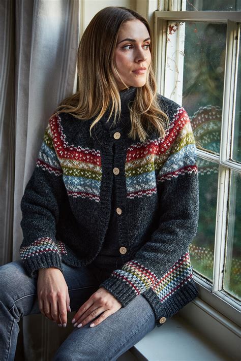 Womens Fair Isle Cardigan Multicoloured Handmade All Season Cardi ...