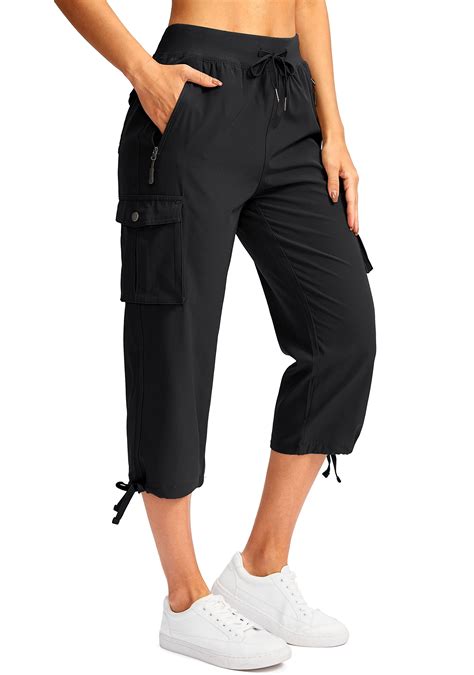 Soothfeel Women's Cargo Capris Pants with 6 Pockets Lightweight Quick ...