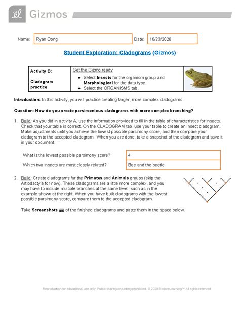 Building Dna Gizmo Answer Key Activity B : Anna S Student Exploration ...