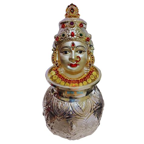 Buy SRI YAGNAA - German Silver Ashta Laxmi Kalasam with Ammavari Face ...
