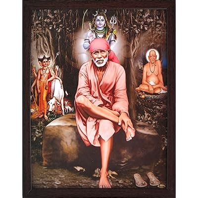 Buy Handicraft Store Sai Baba Sitting on Rock at Night in Forest and ...