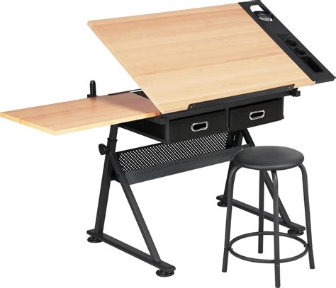 Yaheetech Height Adjustable Drafting Table Drawing Table Artist Desk ...