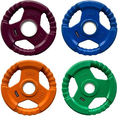 LEEWAY Color Rubber Coated Metal Integrated (50kg combo) Olympic Rubber ...