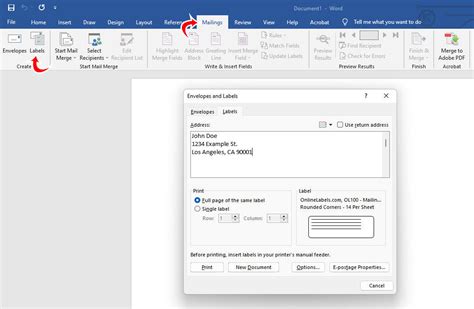 Image result for How to Type Labels in Word
