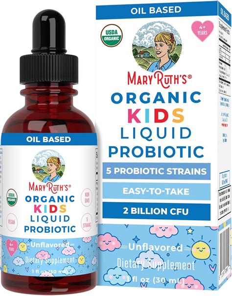 MaryRuth's Kids Probiotic | USDA Organic | Sugar Free | Liquid Probiotics for Digestive Health ...
