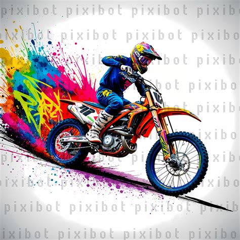 5 Dirt Bike Clip Art, Motocross JPG, Motorcycle, Printable Watercolor ...