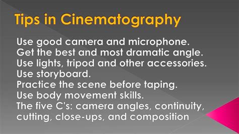 Image result for Cinematography Tips
