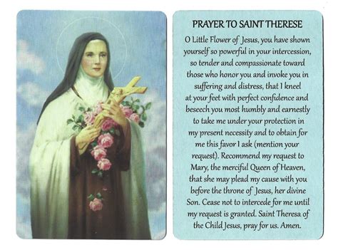 St Therese Little Flower Prayer Cards | Best Flower Site