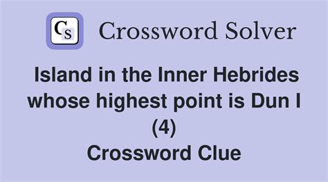 Island in the Inner Hebrides whose highest point is Dun I (4 ...
