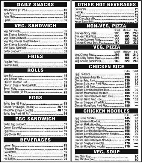 Menu at Al Nasir Fast Food & Restaurant, Mumbai