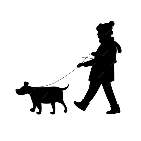 Dog Walking Silhouette - silhouette of woman walking
