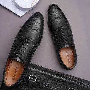LOUIS STITCH Men Black Wingtip Style Brogue Formal Shoes for Mens UK 8 ...