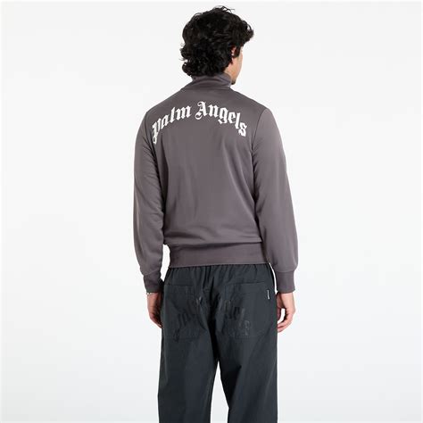 Jackets Palm Angels Back Curved Logo Track Jacket Dark Grey/ Off White ...