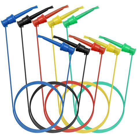 SUMNACON 5 Pcs Multimeter Test Hook Clips - 5 Colors Silicone ...
