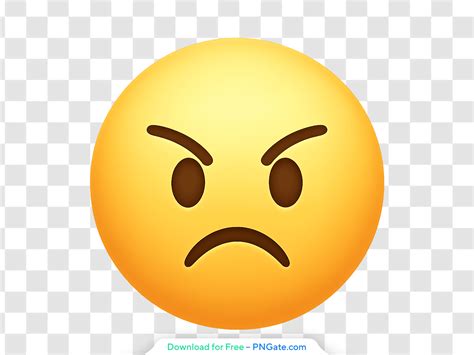 Angry Yellow Emoji Face Classic Round Shape Free PNG - PNGate