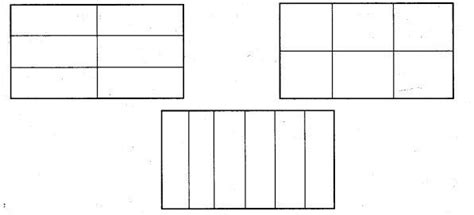 Draw three rectangels Divide each of there into six equal parts. use a ...