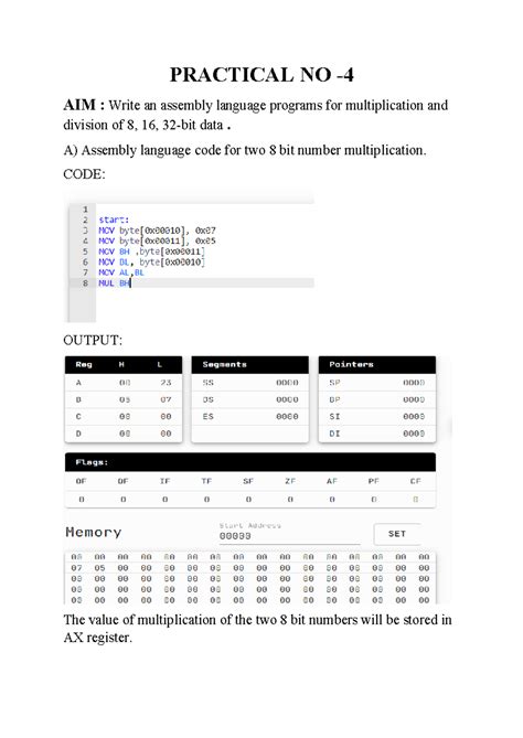 Micro exp 2 - btech - PRACTICAL NO - AIM : Write an assembly language ...