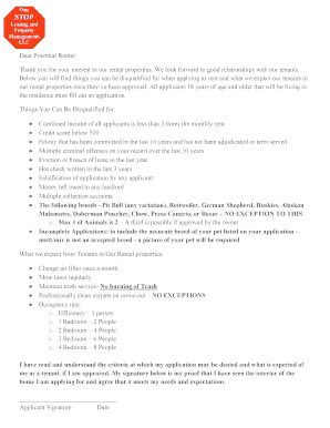 Fillable Online Dear Potential Renter: Fax Email Print - pdfFiller
