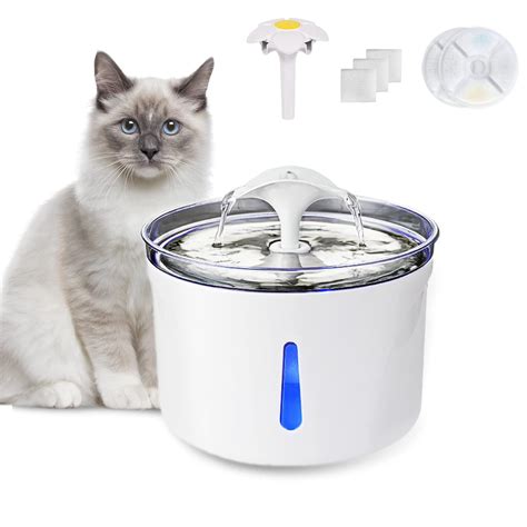 EZLife Cat Water Fountain,Stainless Steel Pet Water Fountain for Cats ...