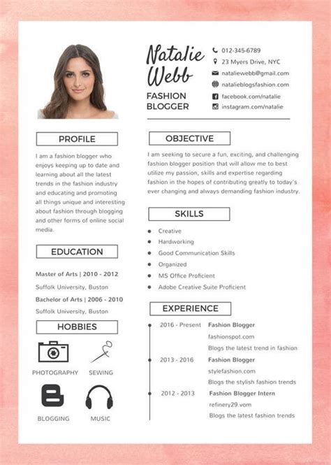 fashion design resume