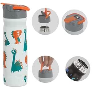 PGD Premium Stainless Steel Kids Sipper Cup Water Bottle with Flip-up ...