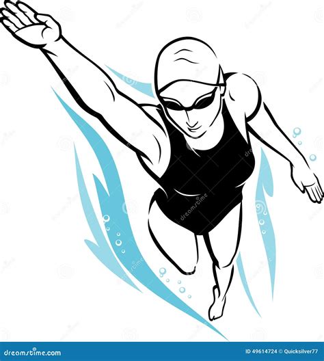 Drawing Of A Swimmer