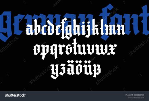 Gothic Font Latin Letters Vector German Stock Vector (Royalty Free) 2261110793 | Shutterstock