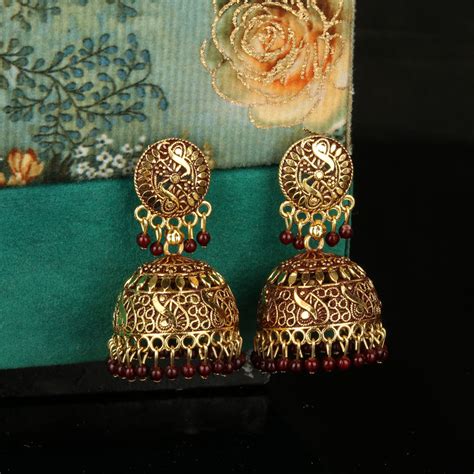 Buy Anika's Creations Designer Gold Plated Enamelled Traditional ...