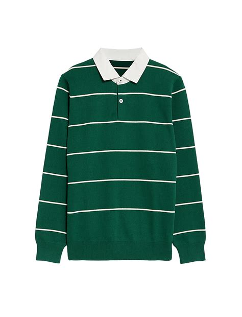 Buy Pure Cotton Striped Knitted Rugby Shirt at Marks & Spencer