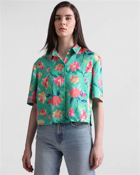 Purple Abstract Print Satin Shirt