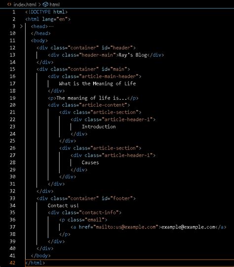 Image result for HTML Page Structure Examples