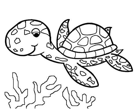 Cute Sea Turtle Coloring Page Printable Coloring Pages