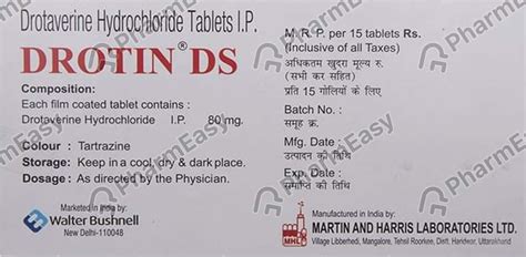 Drotanol Ds 80 MG Tablet (15): Uses, Side Effects, Price & Dosage ...