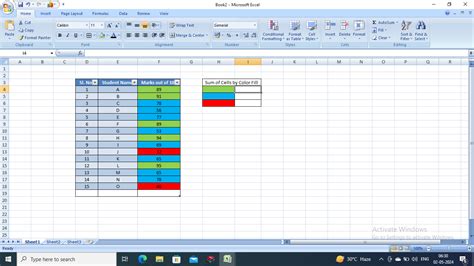 Image result for Excel Count Color Cell