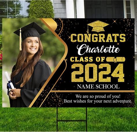 TNAGifts Personalized Graduation Yard Sign 2024 With Photo, India | Ubuy