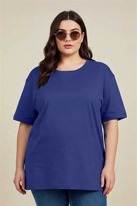 Royal Blue Plain Plus Size T-shirt – Juneberry