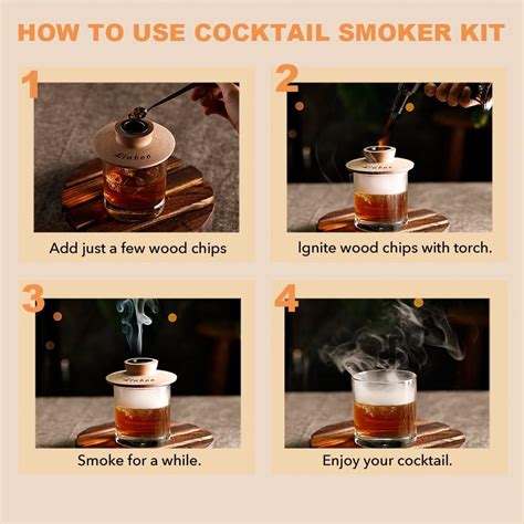Linboo Cocktail Smoker Kit with Torch，4 Flavors Wood India | Ubuy