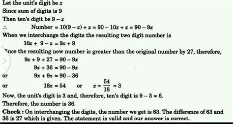 sum of the digits of a two -digit number is 9 when the digits are ...